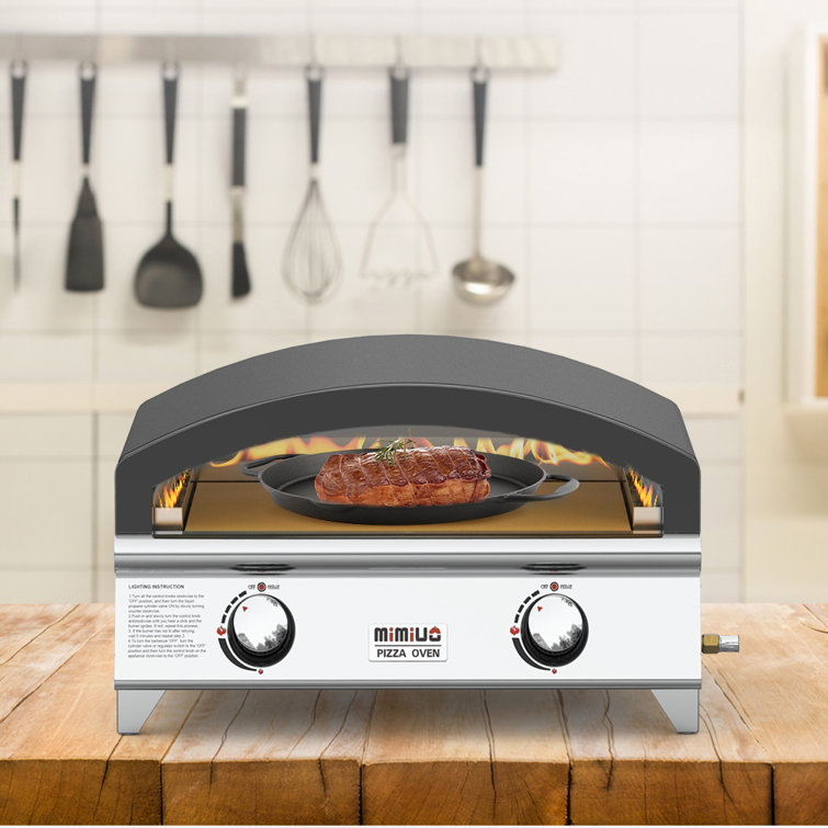 Mimiuo Steel Freestanding Propane Pizza Oven in Black & Reviews